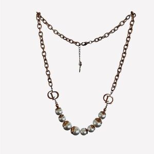 Christian Dior, Pearl and Gold Necklace, Stamp “CD”